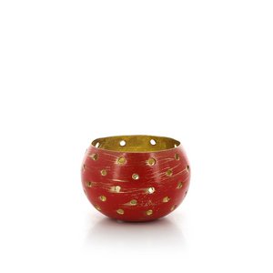 Small lantern DOTS RED, sheet iron