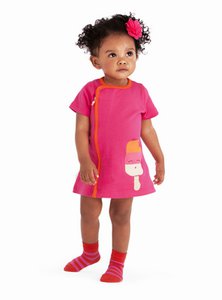 Jurk met lolly-appliqué met rits en zak