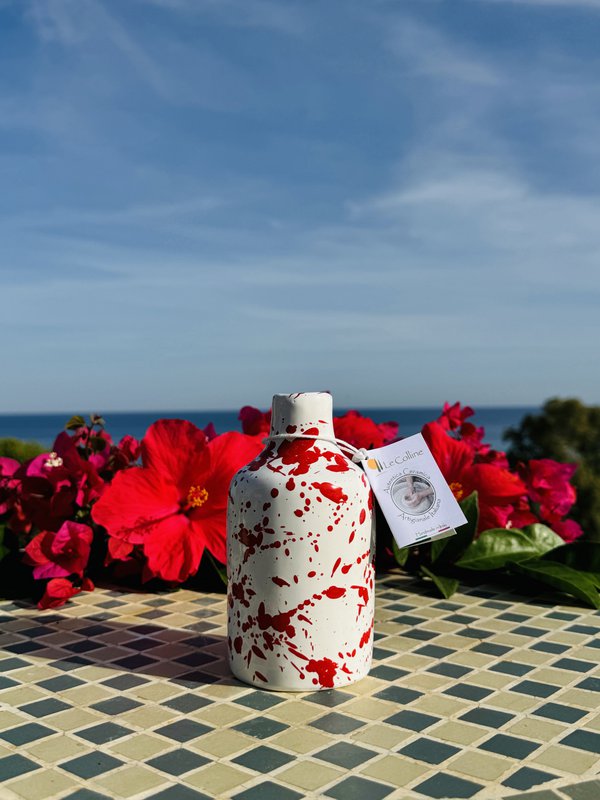 Håndlavet olieflaskeolie Donor Oil Jug Keramisk flaske "Schizzata" til olivenolie & eddike fra Italien