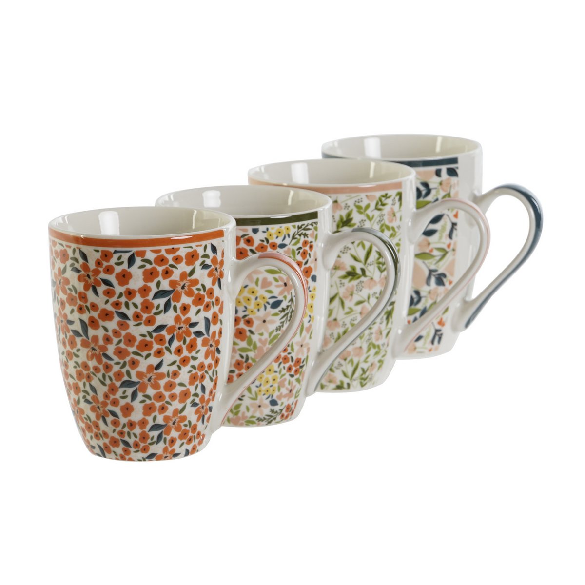 MUG PORCELANA 11,5X8,3X10,5 340ML FLORAL 4 SURT. PC207761
