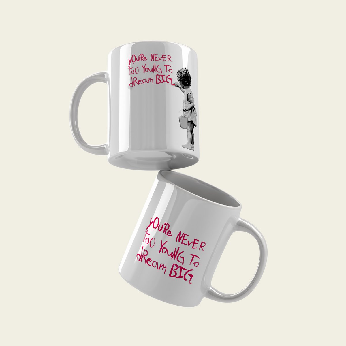 Tasse en céramique Banksy 325 ml - Rêvez grand