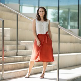Falda Cruzada De Lino Beverly