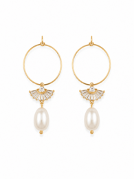 Soffio dell'Angelo – Zircon and Pearl Earrings