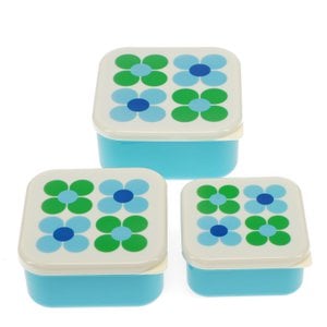 Snackboxen (3er-Set) – Blaues und grünes Gänseblümchen
