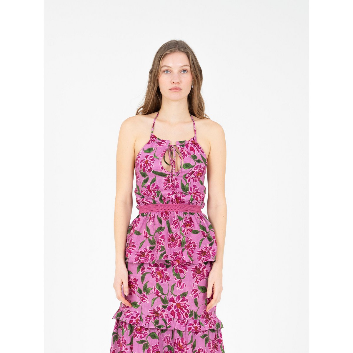 Dualia Lila top met bloemenprint