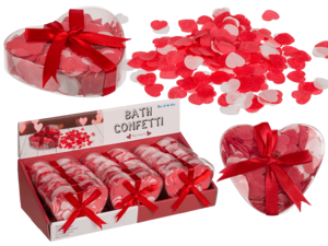 Bath confetti, Hearts, ca. 20 g in PVC gift box,