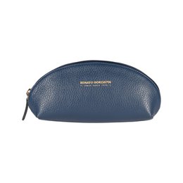 RB1088D | Astuccio/Pochette a Mezzaluna Made in Italy in Vera Pelle grana Dollaro. Colore Blu