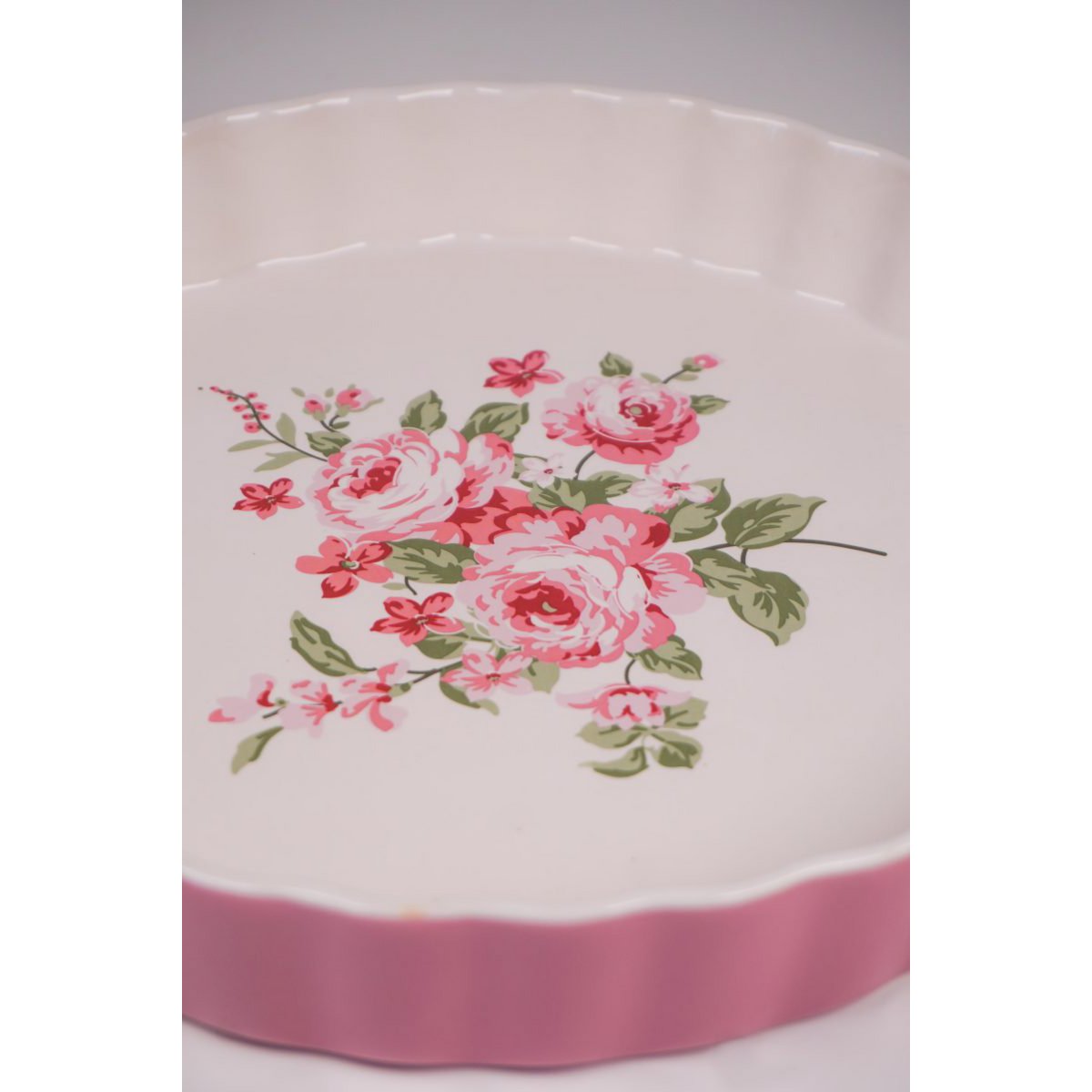 Plat à tarte rose pastel Bella 26,5 cm Isabelle Rose