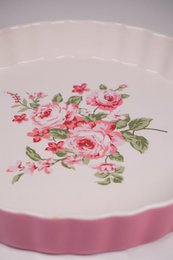 Plat à tarte rose pastel Bella 26,5 cm Isabelle Rose