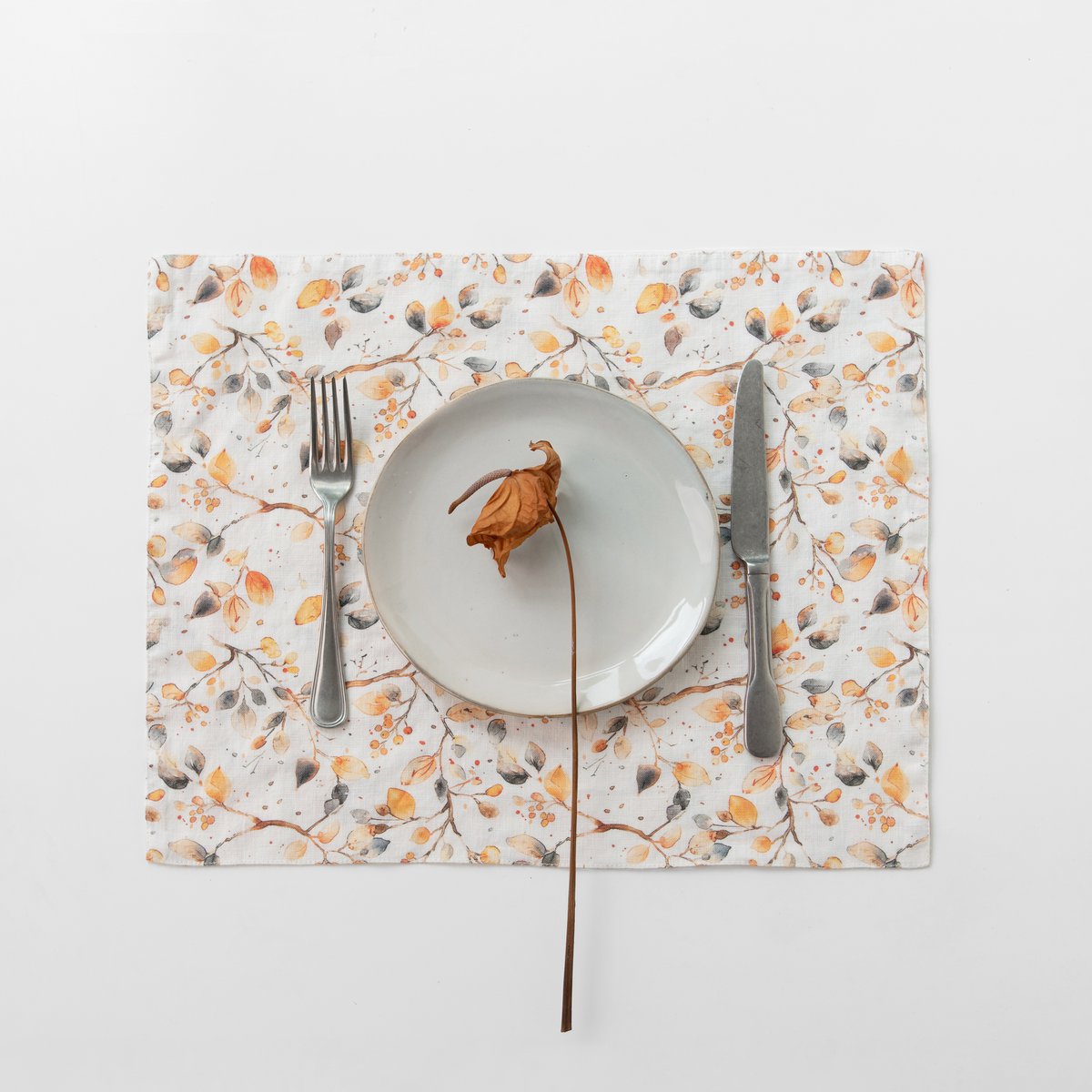Herbst-Aquarell-Leinen-Tischset