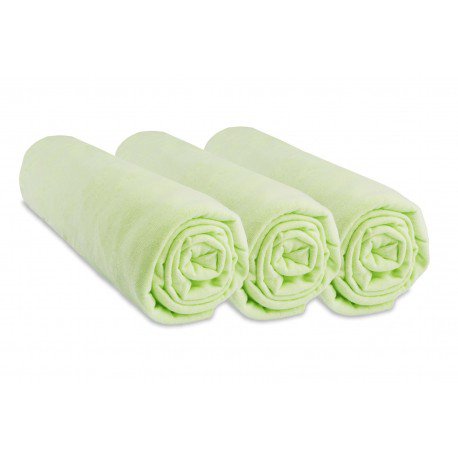 Set of 3 100% Cotton Jersey Fitted Sheets - 60x120cm