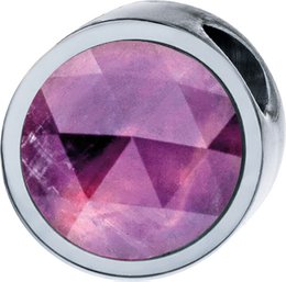 PURE pendant round, 6mm, with a stone in a color of your choice, made of stainless steel