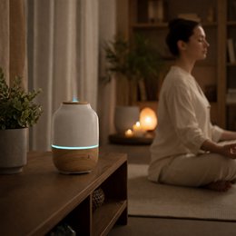 Ultrasonic Diffuser – Purisia – Wood and Ceramic Design – Diffusion of Essential Oils – Customizable Lighting – Decorative Idea