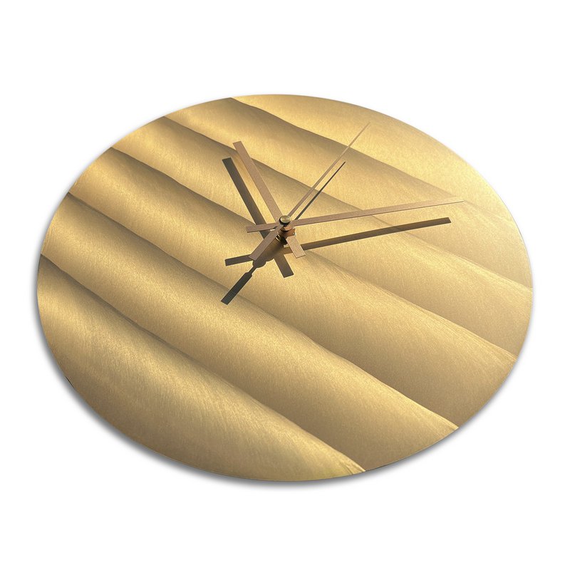 Wanduhr Messing geschliffen 'Waves'