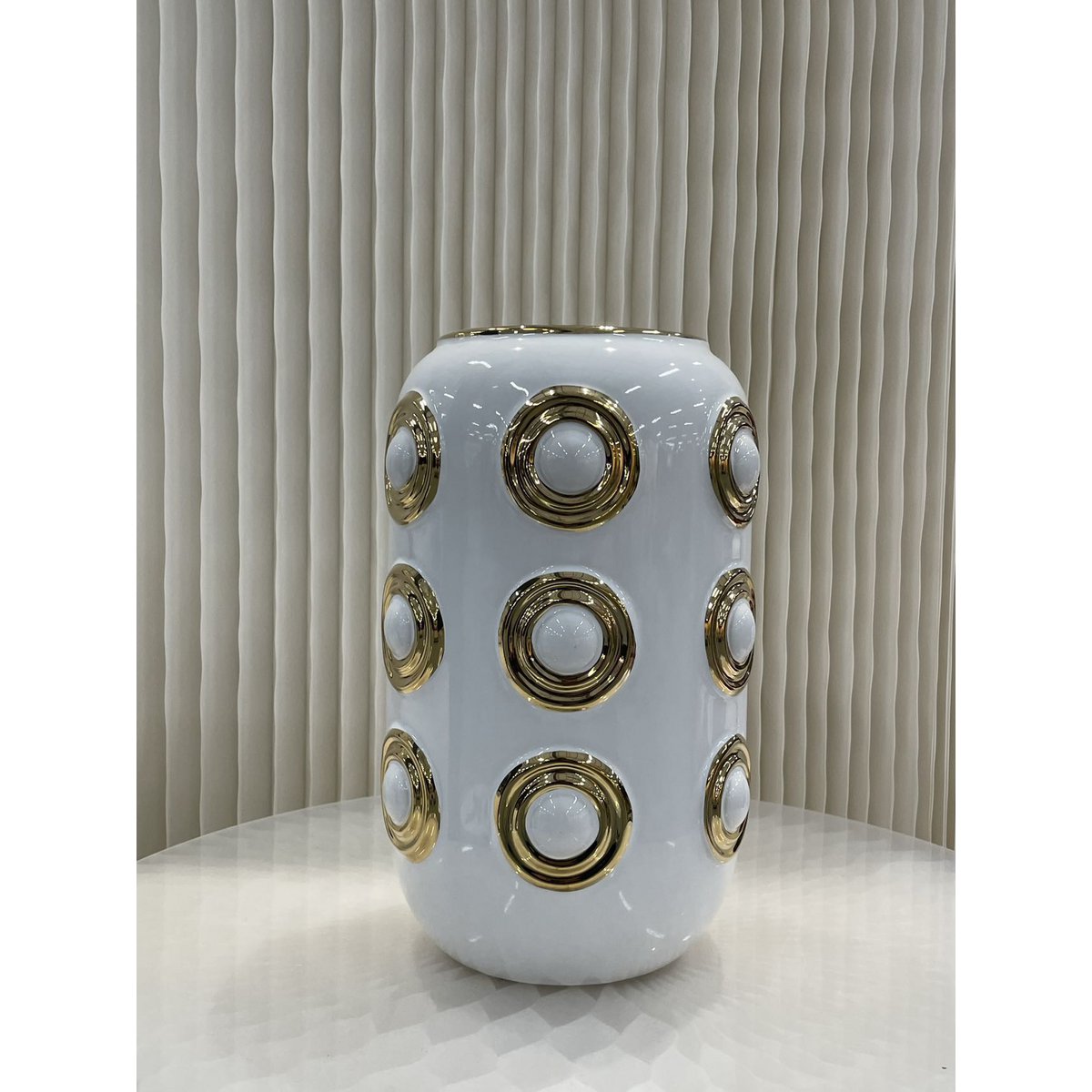 Vase doré à 3 cercles (CV11617-12-CA-205321-WIT)