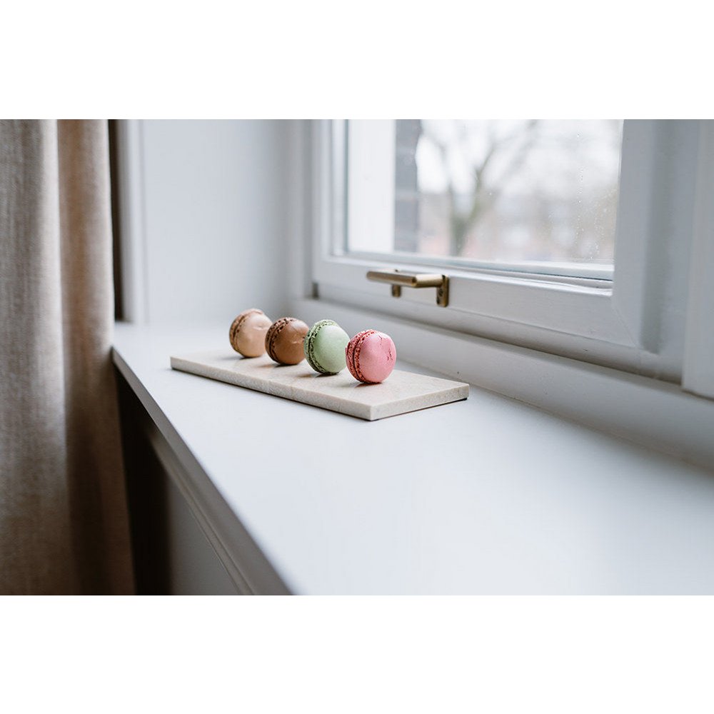 Marble tray rectangle S beige 10x25cm