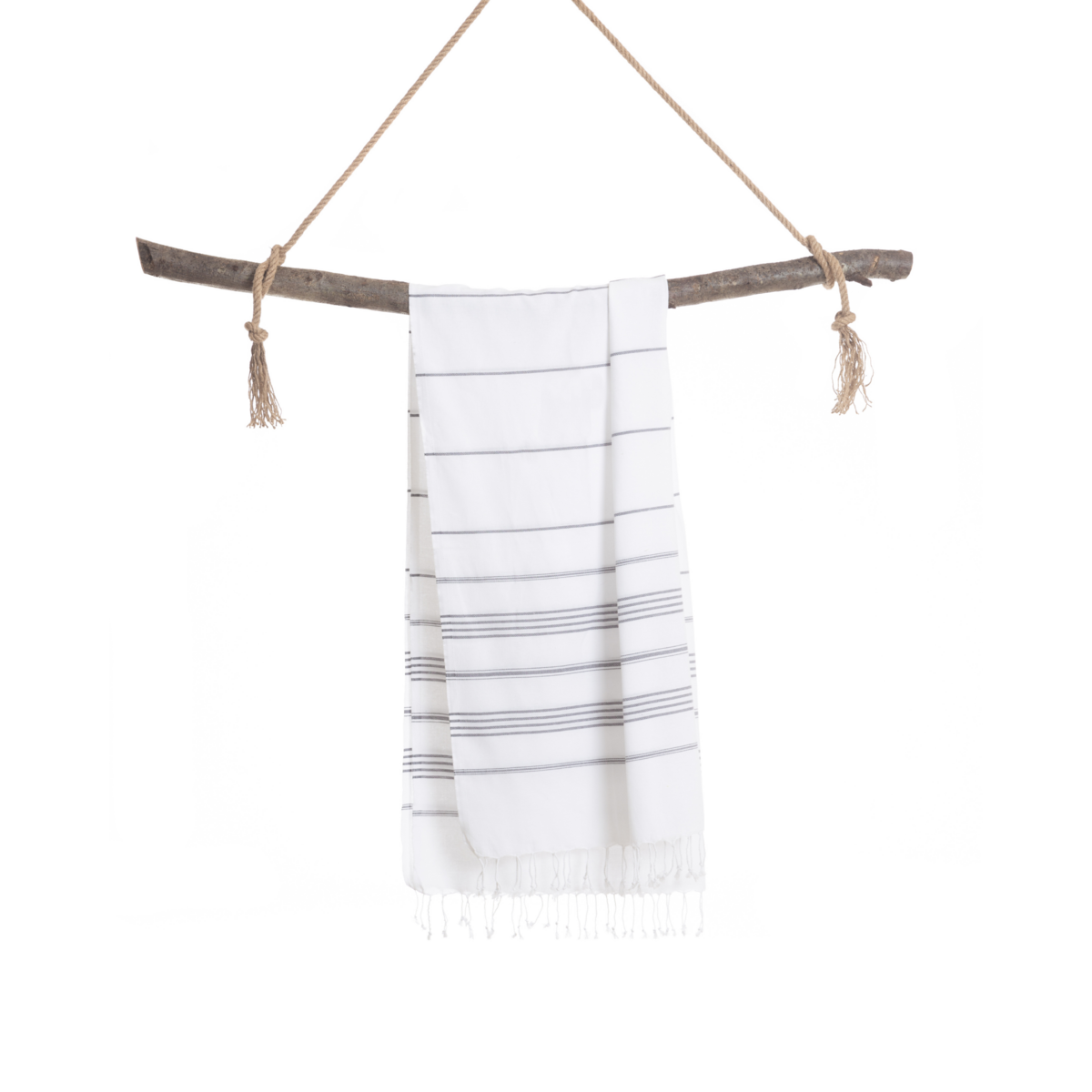 TOWEL TO GO Serviette de plage en coton IPANEMA 180x100 cm | Léger | Blanc | avec coffret cadeau