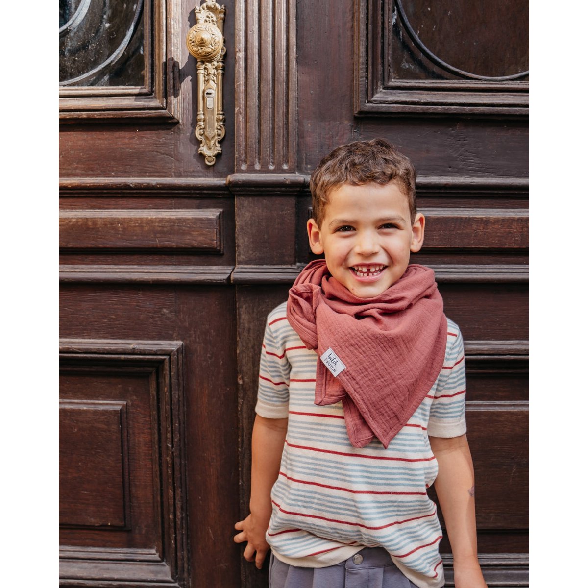 Écharpe enfant en mousseline • Vieux rose