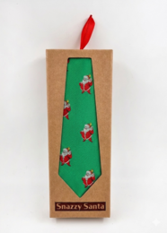 Tie - Green with Santa