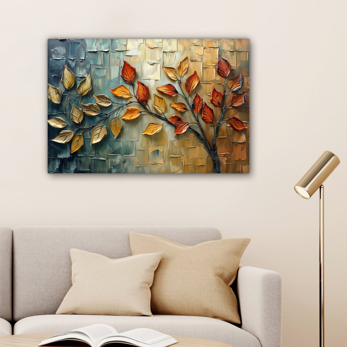 Canvas schilderij  - Wanddecoratie Boom - Abstract - Natuur - Kunst - Muurdecoratie woonkamer - Kamer decoratie modern - Abstracte schilderijen