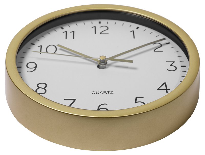 Wanduhr - Ø 17,7 cm, goldfarben