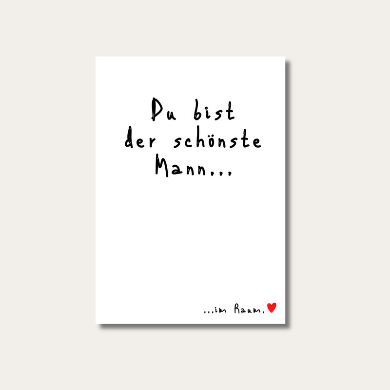 Postkarte | Schönste Mann ... im Raum