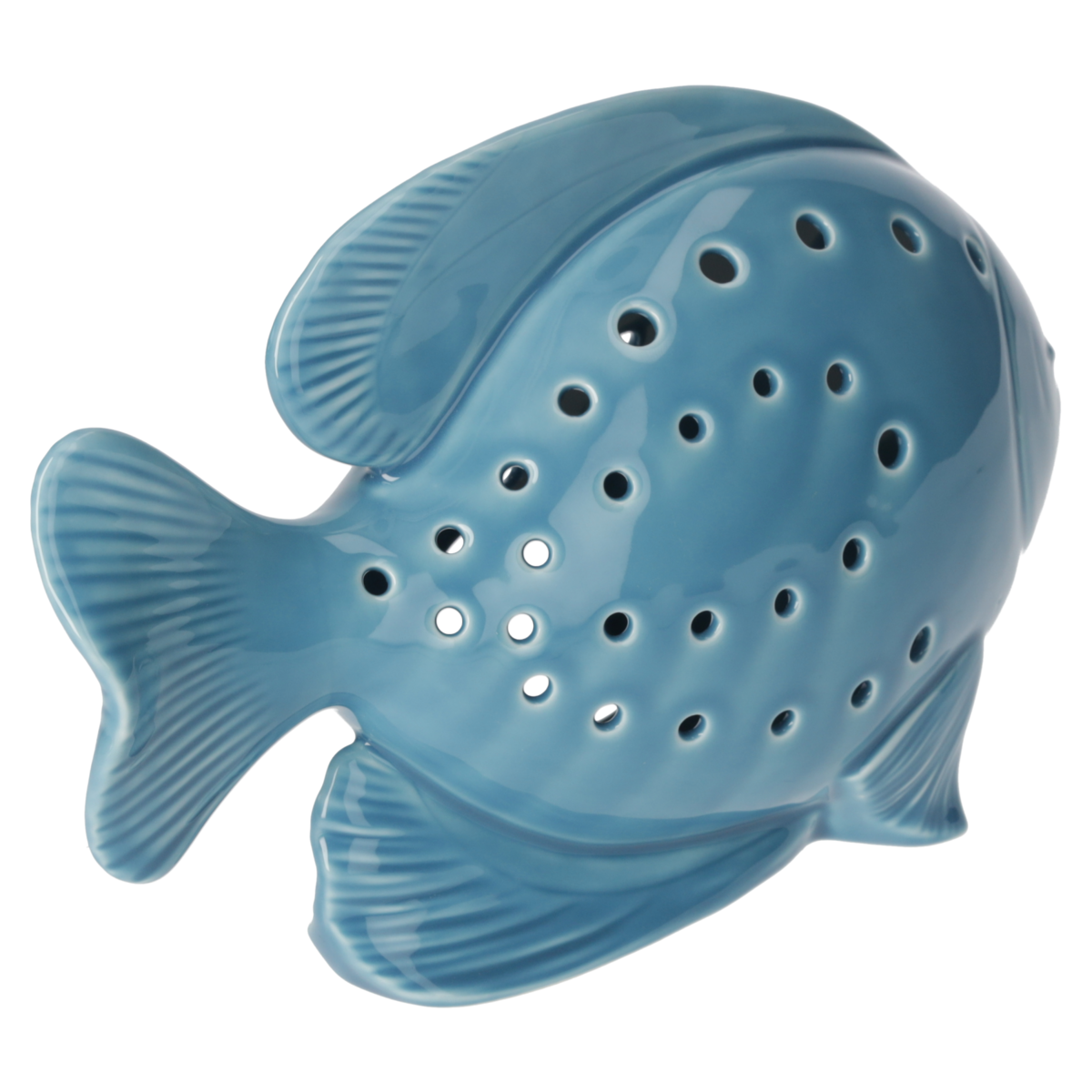 Turquoise fish candle holder h 17x27x10 cm