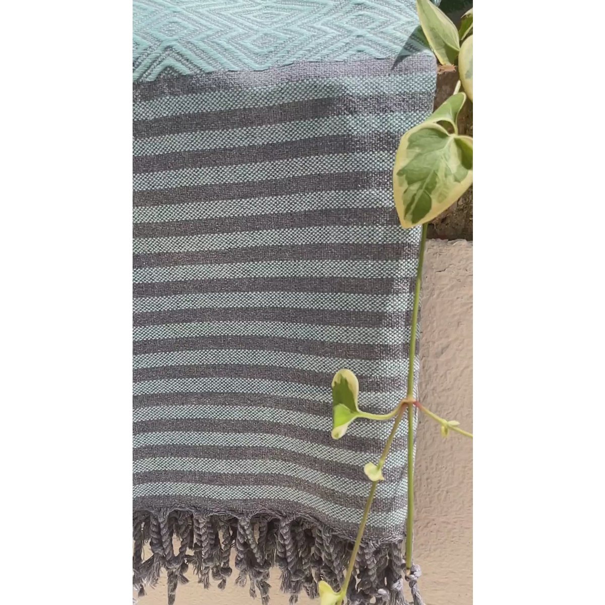 Telo mare SAHARA in cotone Hammam – Leggero – Menta - 180x100 cm