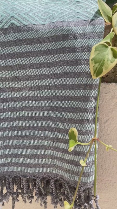 Telo mare SAHARA in cotone Hammam – Leggero – Menta - 180x100 cm