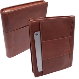 Skórzany futerał do pisania A4 - Teczka konferencyjna - Teczka na dokumenty A4 - Etui na tablet i laptop - Wyjmowany segregator