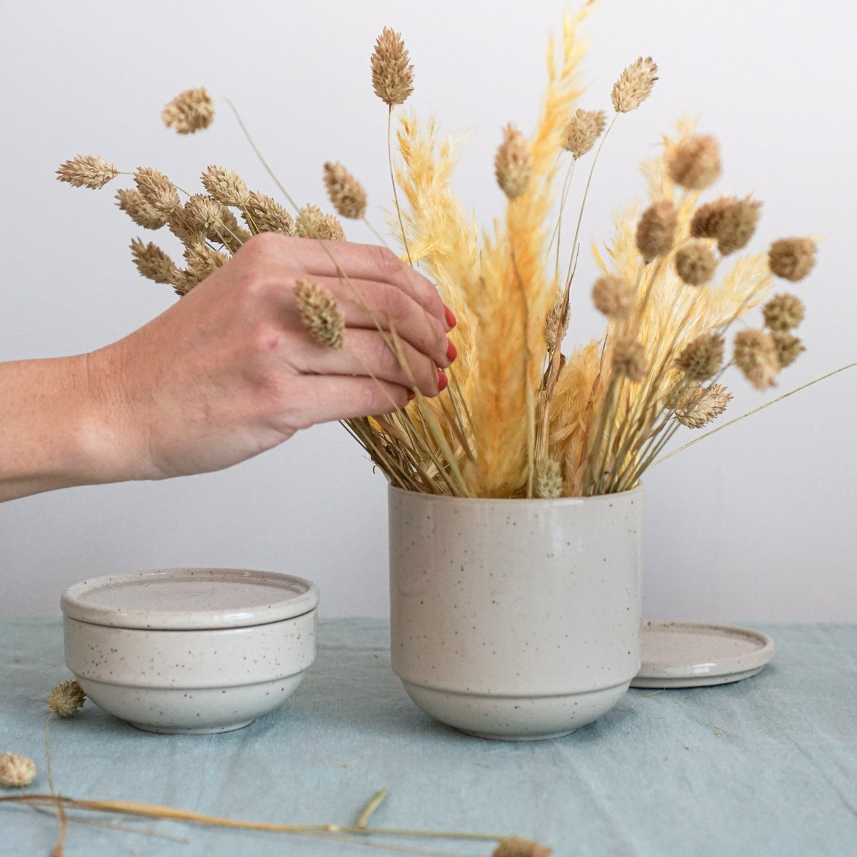 Bowl with lid MoxBowl Mathilde - sage green - 500ml