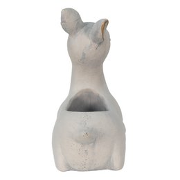 Bloempot Hert 23x11x21 cm Beige Steen Bloempot Binnen