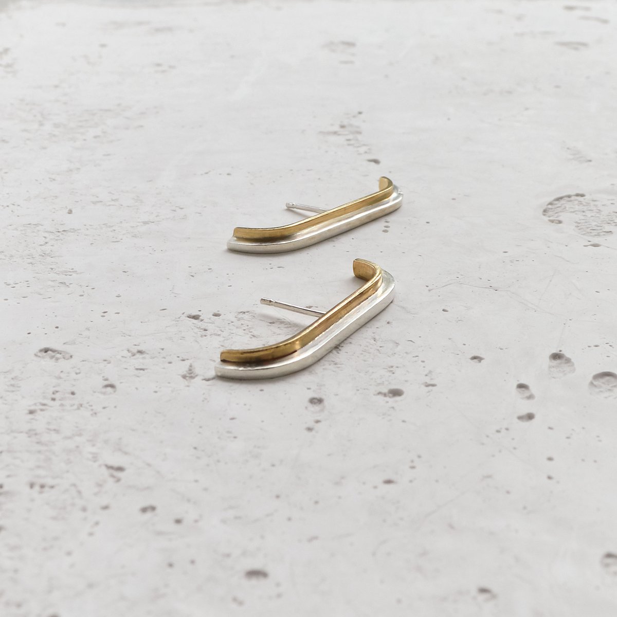 Two-Tone Suspender Earrings