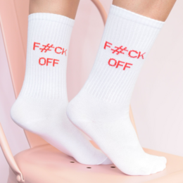 3-pakke %23StatementSocks BAD GIRLS CLUB "Message on Socks" Sokker i hvid, pink og rød gavesæt