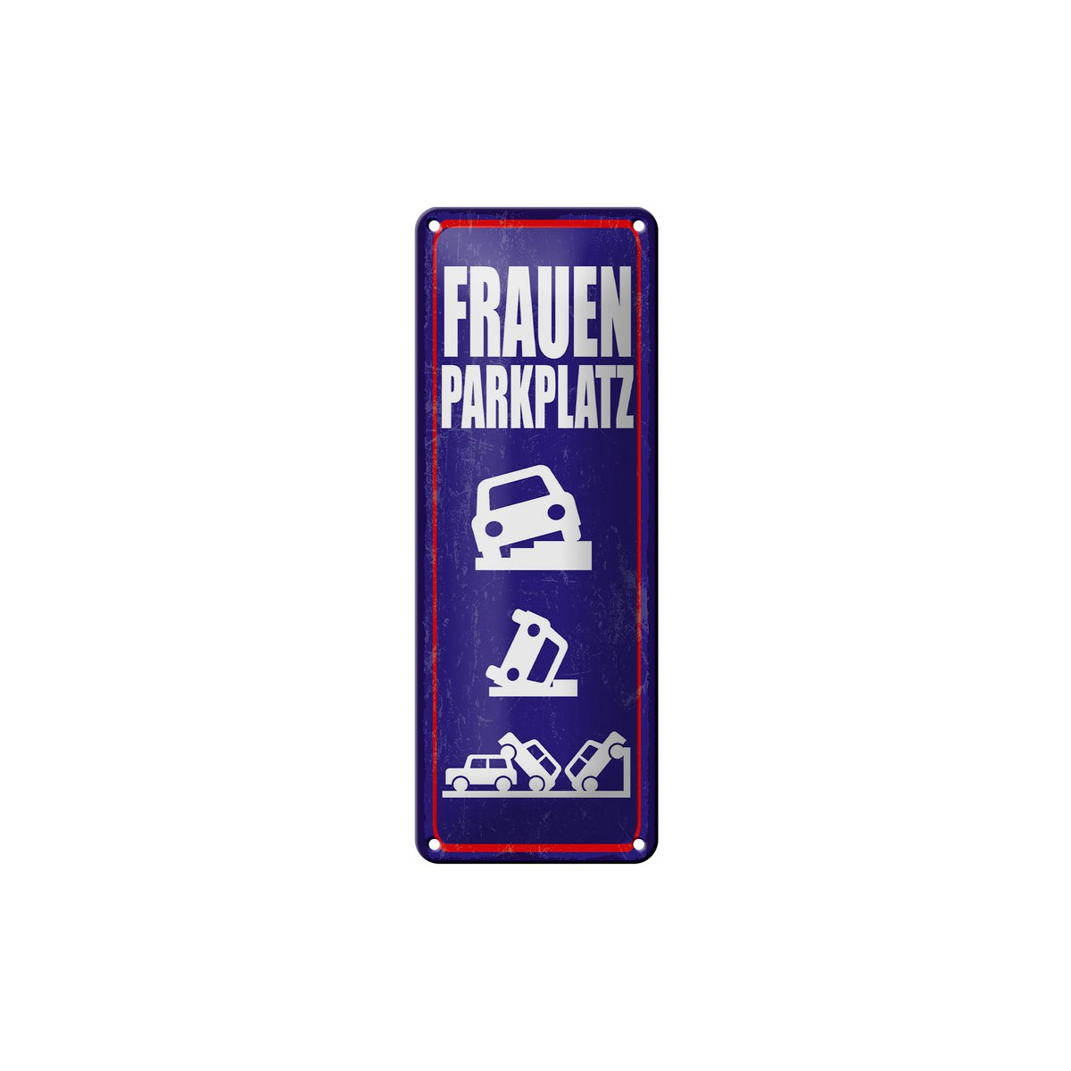 Blechschild Spruch 27x10 cm Frauenparkplatz lustiges Deko Schild