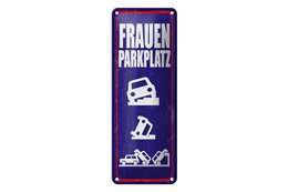 Tin sign saying 27x10 cm women's parking lot funny decorative sign