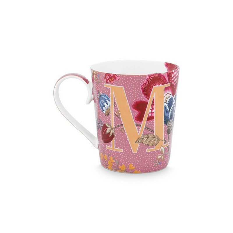 Tazza Alfabeto Fantasia Floreale Rosa - M - 350ml