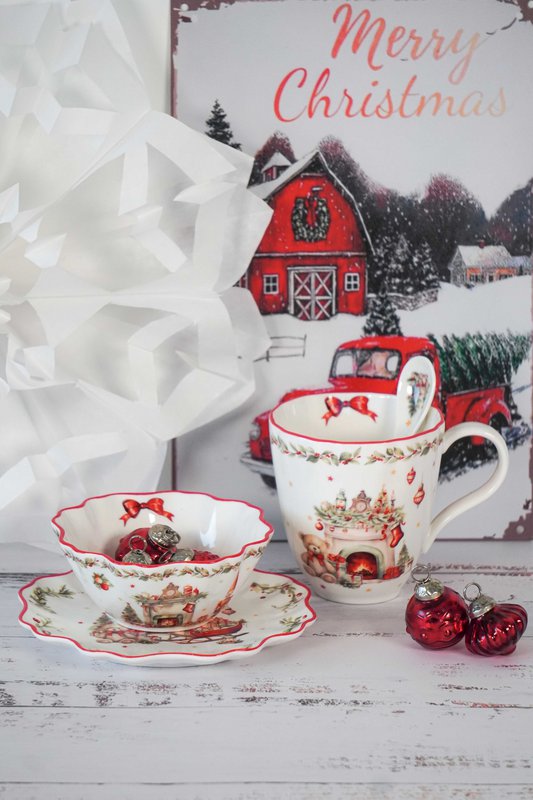 Cuillère en porcelaine Vintage Noël 13 cm Isabelle Rose
