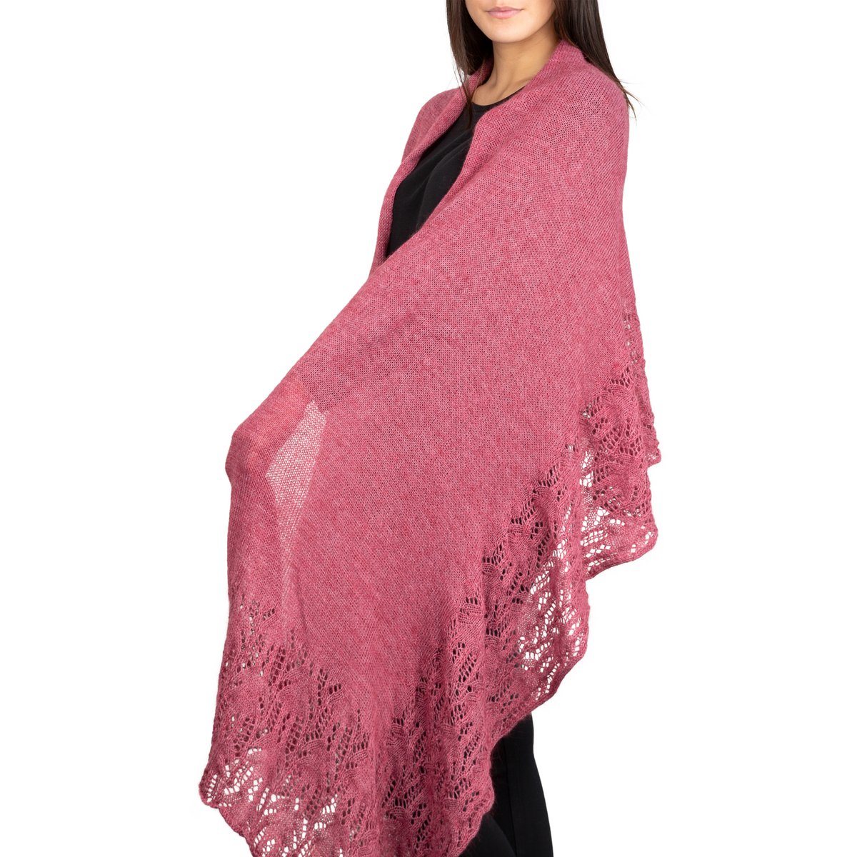ILARY - Stola bordi traforati in lana mohair