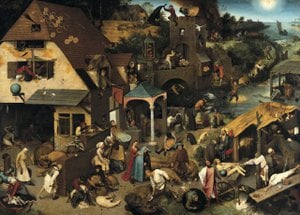 Poster Pieter Brueghel - Niederländische Sprichwörter