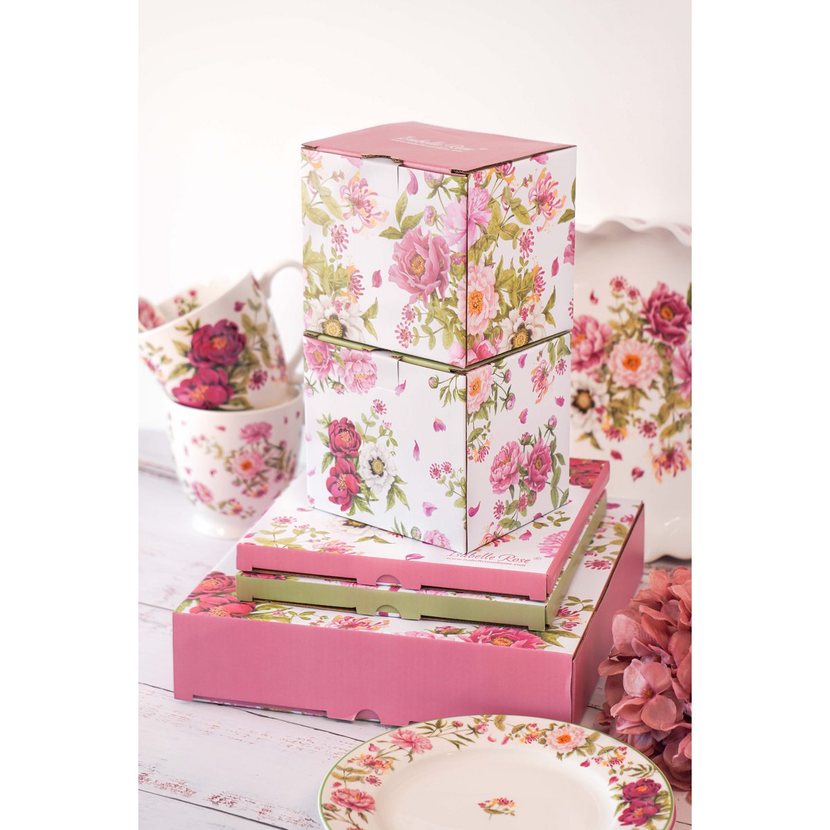 Plato postre de porcelana Peony Bouquet 19,5 cm Isabelle Rose