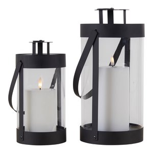 Bondi Lanterns - Black, Steel/Glass - Set of 2