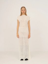 Sappy White Knit Maxi Dress