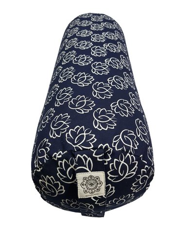 Yoga Bolster Print Navy Blue Lotus.