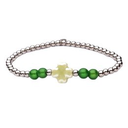 Bracciae Lizzymae Bracciale in acciaio inossidabile trifoglio verde