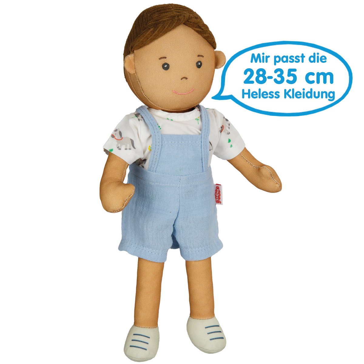 Fabric Doll '' Noah '' con outfit per indossare e decollare, 32 cm