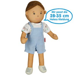 Stof Doll '' Noah '' med outfit til at sætte på og tage af, 32 cm
