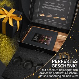 Scheda di servizio XXL 'Domingo' 2 set in legno FSC® Acacia con piastre di ardesia e salse