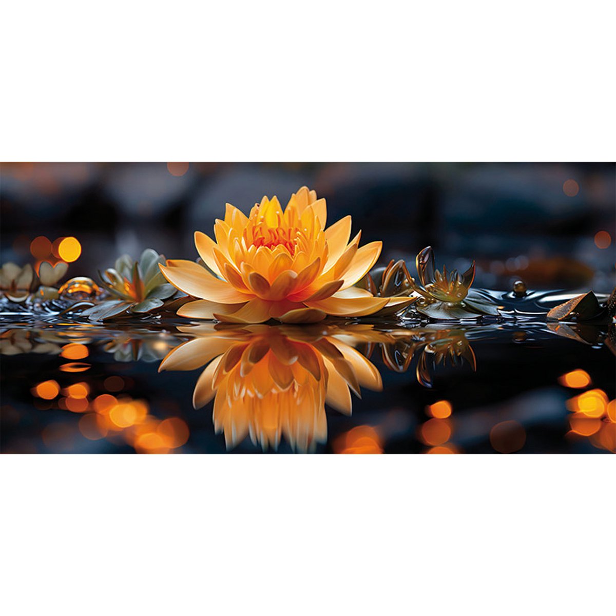 Muurfoto LOTUS BLOEM 33x70 cm - canvas foto spieraam decoratie modern