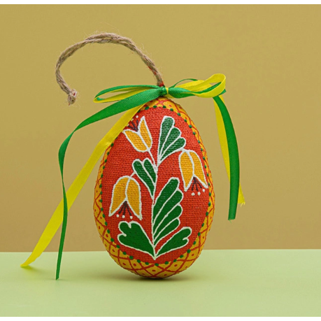 Small orange Easter Egg with flowers